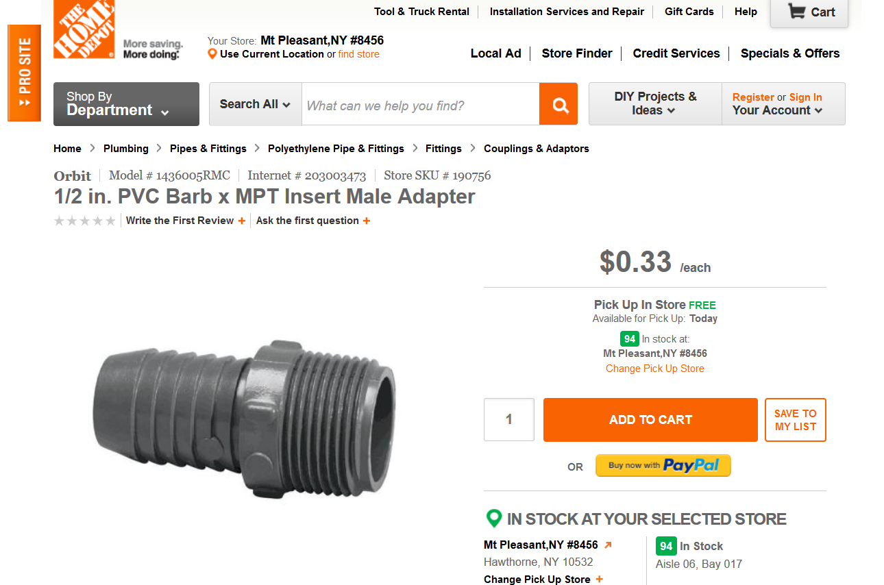 barbed hose connector