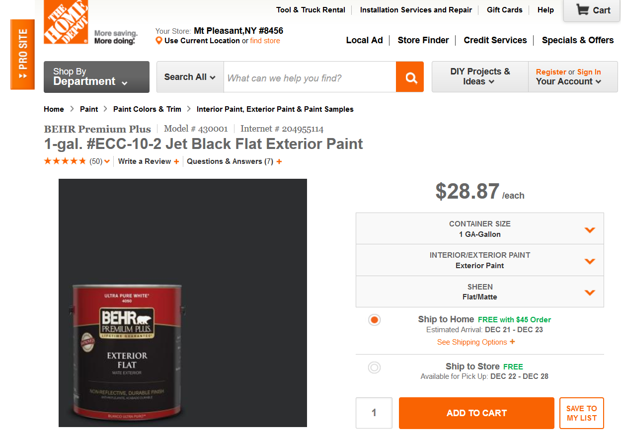 Flat Black Exterior Paint