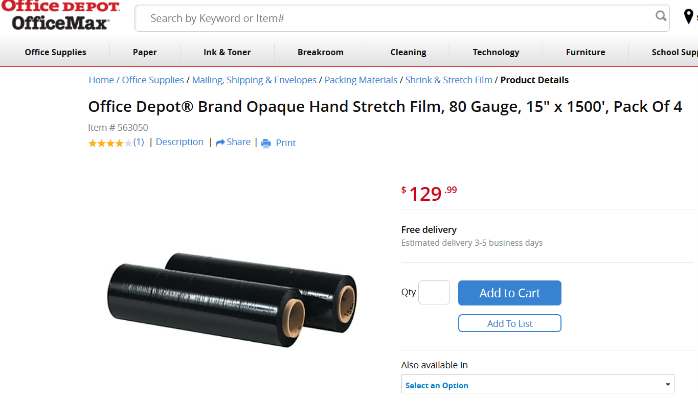 Black Stretch Wrap