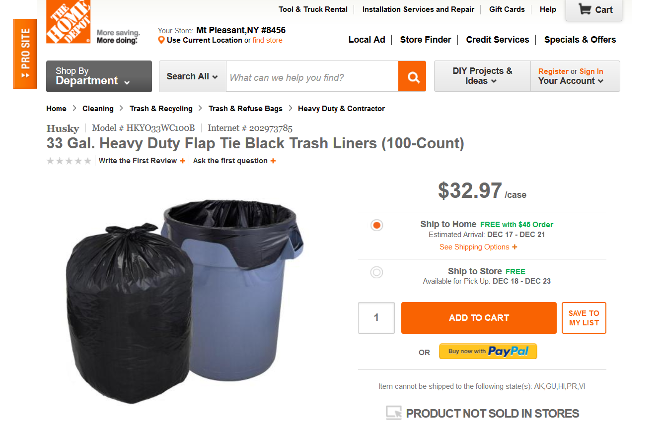 Black Trash bags