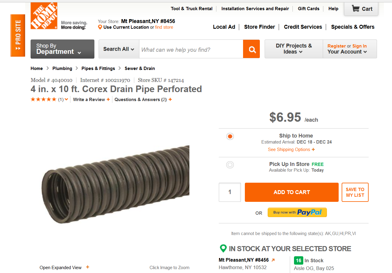 corrugated pipe