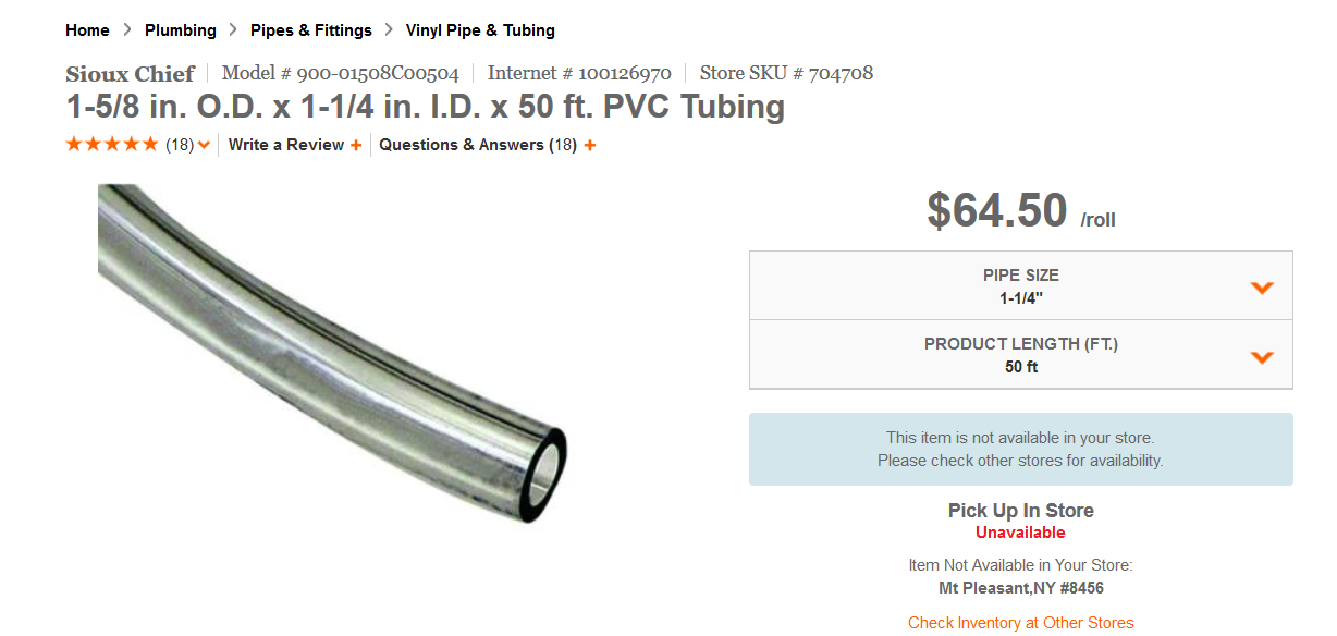 5/8th inch tubing
