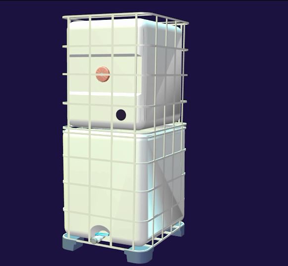 Floating Gas holder showing water displacement hole