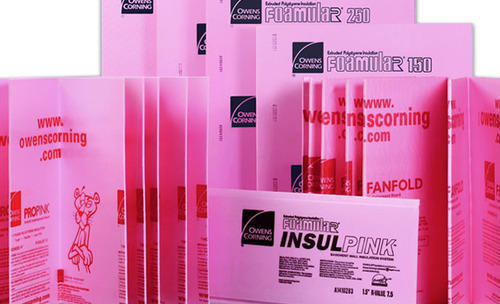 Pink insulation panels