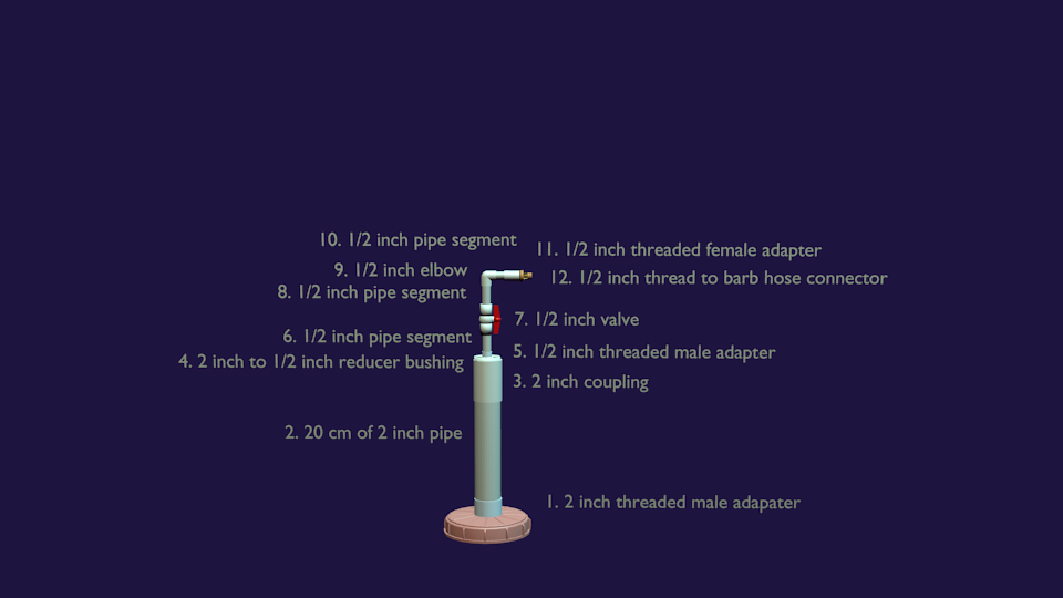 Gas out pipe assembled