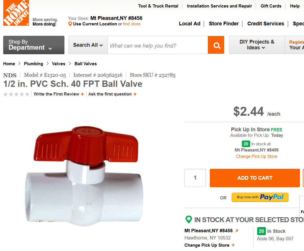 half inch ball valve