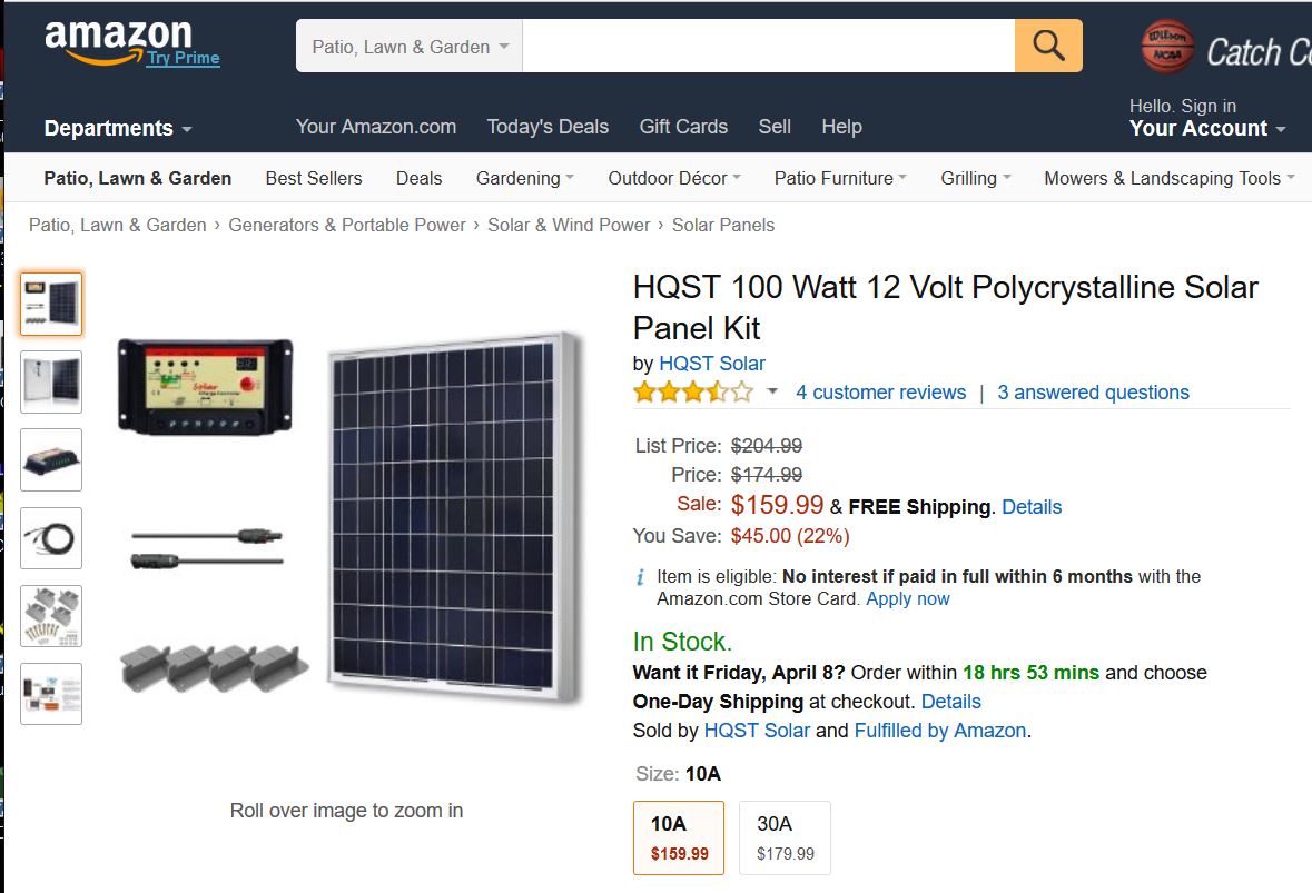 Renogy 100 Watt Solar Panel