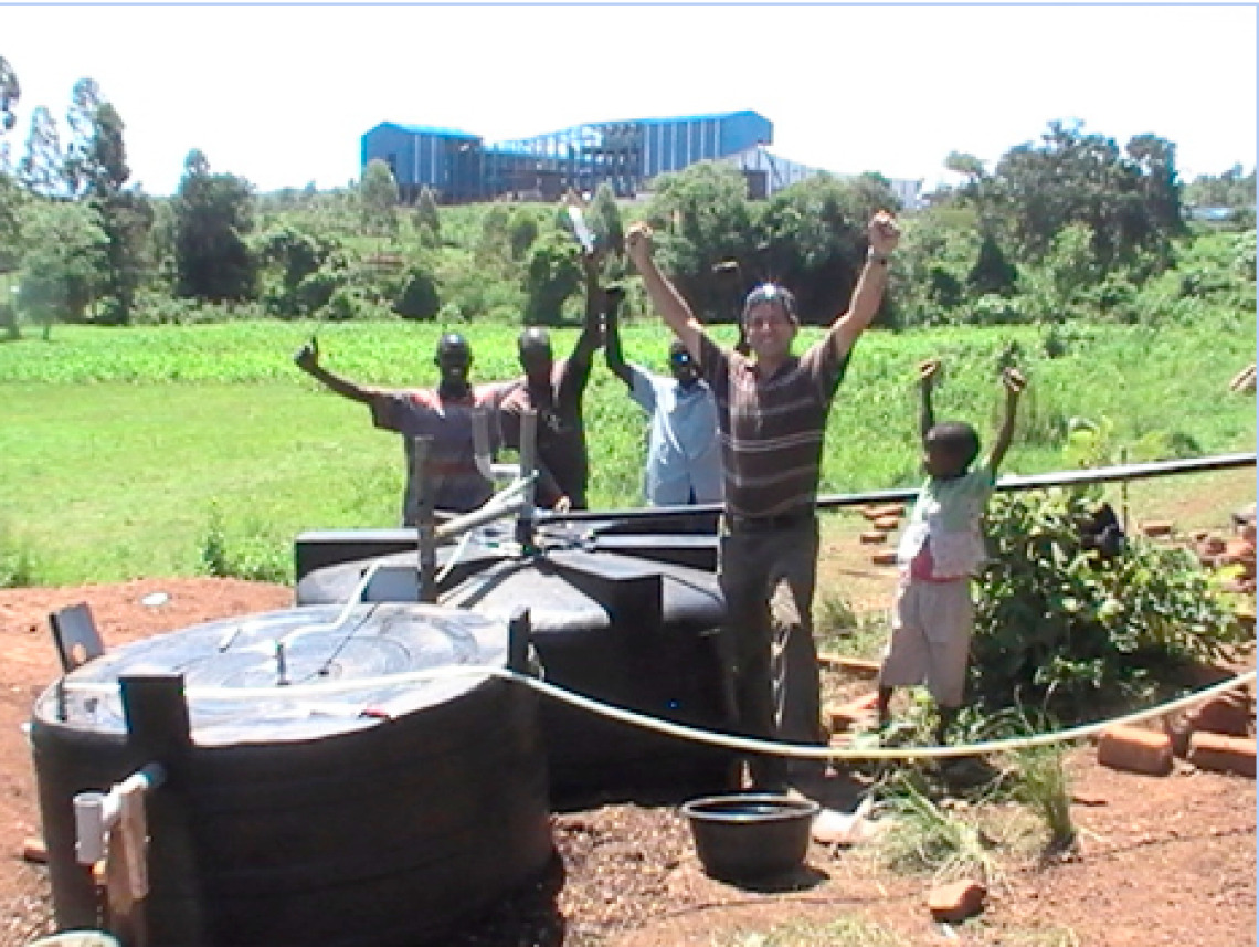 Celebrating the finished biodigester at Kakenya's Dream School